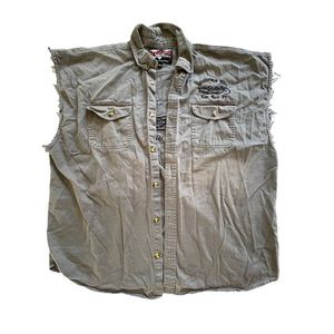 V Twin Motorcycle Apparel Gray Vest Southernmost Ride Key West FL Mens 2XL